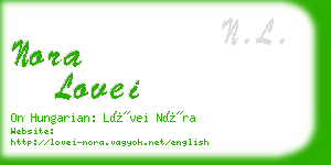 nora lovei business card